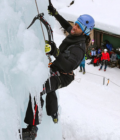 Larry Fitzgerald ice climbing