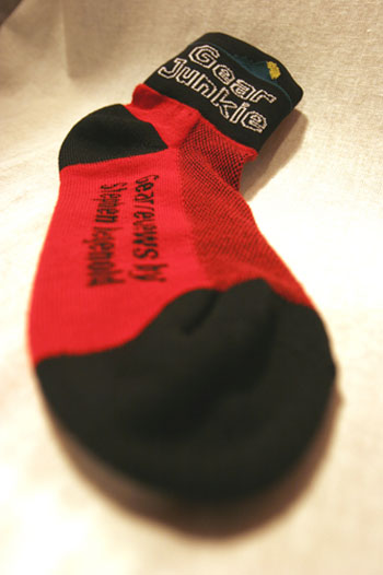 Gear Junkie custom sock, Defeet's Cush model