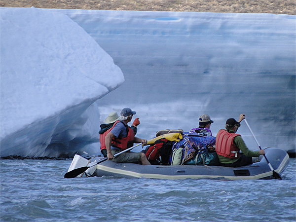 Rafting near glaciers