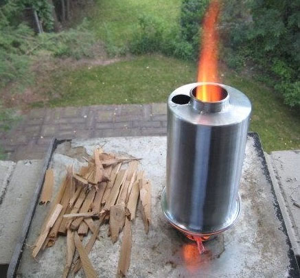 Chimney Stove Boil Water with Sticks and Grass GearJunkie
