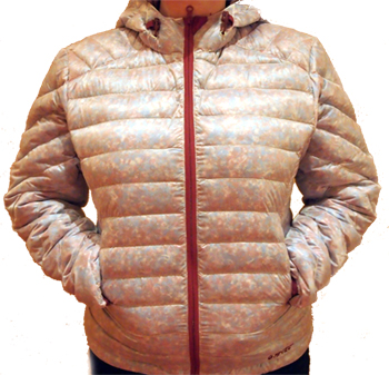 Colored Goose Down as 'Bling' in See-Thru Jacket