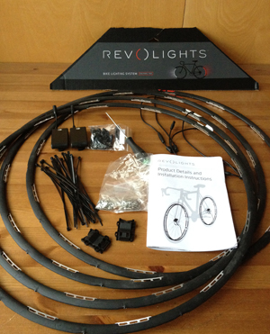 Bicycle wheel with the Revolights