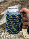 Can cozies made from salvaged climbing rope by Cactus Pine Goods