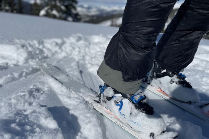ski boots with Patagonia DAS Light pants